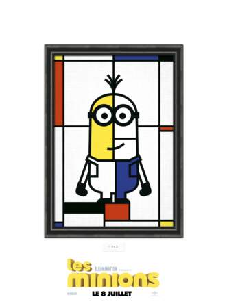 Un joli portrait de Kevin le Minion façon Piet Mondrian