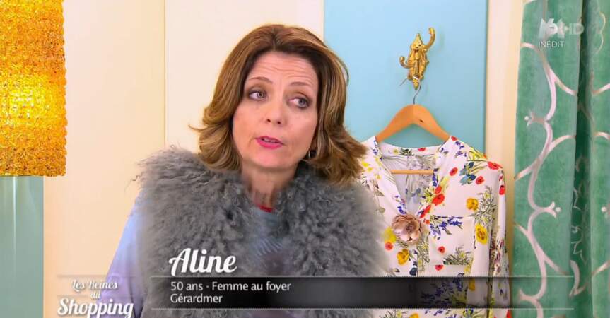 Voici Aline : une candidate des Reines du shopping qui aime ce qui ressemble à de la fourrure grise...