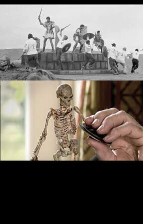 C'est Ray Harryhausen qui a conçu l'animation en volume en incrustant des squelettes articulés.