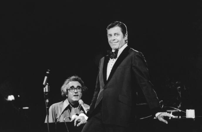Michel Legrand et Jerry Lewis enregistrent l'émission "Michel Legrand et ses amis" en 1977 à Montreal