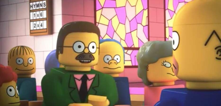 Lego ou pas Lego, Ned Flanders était bien entendu présent à la messe dominicale