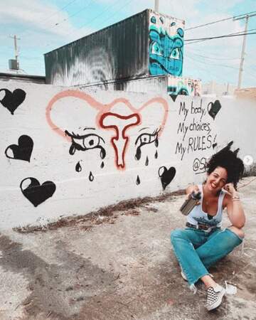 Shera Kerienski a vandalisé un mur à Miami. 