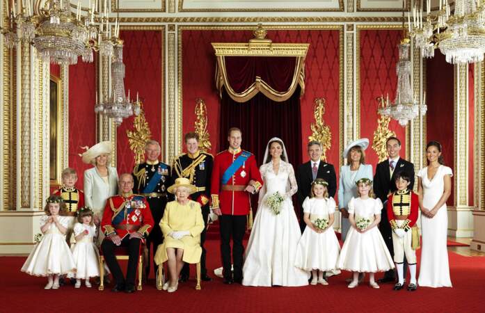 La famille royale le jour du mariage de Kate et du Prince William. 