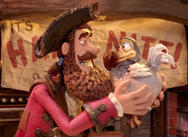 Le Capitaine de Les Pirates ! Bons à rien, mauvais en tout (2012), avec Polly, son dodo chéri