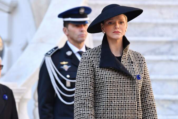 La princesse Charlène de Monaco très sérieuse