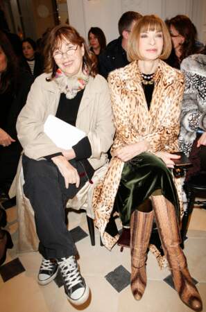 Jane Birkin et Anna Wintour, papesse de la mode, chez Saint Laurent
