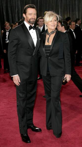 Hugh Jackman, nommé comme Meilleur acteur dans Les Misérables (ici avec son épouse)