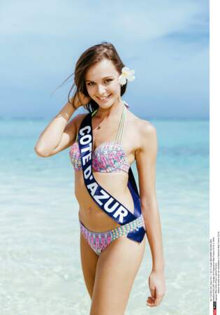 Miss Côte d'Azur, Leanna Ferrero lors de la séance photo en maillot de bain