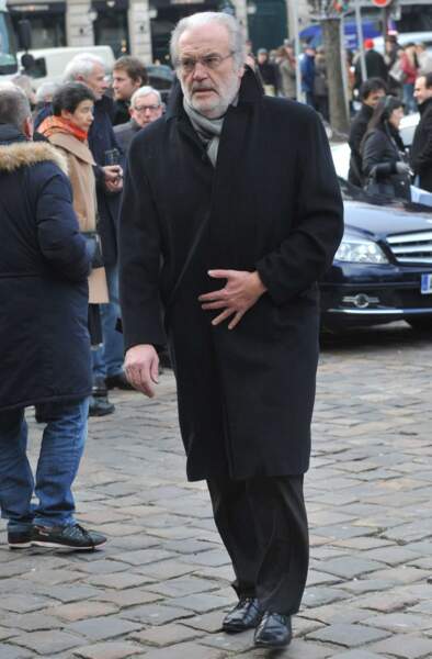 Serge July lors des obsèques de Jacques Chancel, en l'église Saint-Germain-des-Prés, le 6 janvier 2015