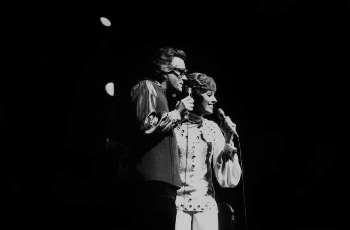 Michel Legrand avec Catherina Volente lors de sa première à l'Olympia le 19 janvier 1972