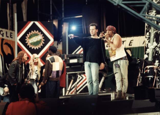 Le groupe Simple Minds à Wembley en juin 1998 pour les 70 ans de Nelson Mandela