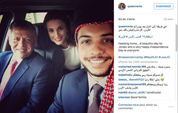 Jordanie : un petit selfie avec le roi Abdallah et la reine Rania, ses parents