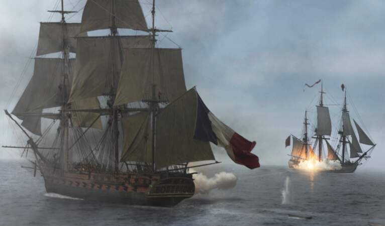 Dans "Master and Commander" (2003) deux navires ennemis de la fin du XVIIIème siècle se canonnent sans pitié.