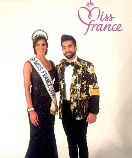 Les Français l'ont élue : Iris Mittenaere, Miss France 2016, avec Kendji (membre du jury) ! 