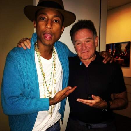 Pharrell est une star, du coup, il traîne avec des stars. Ici Robin Williams. 