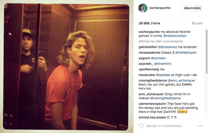 "Non Zach', pas de selfie dans l'ascenseur !"