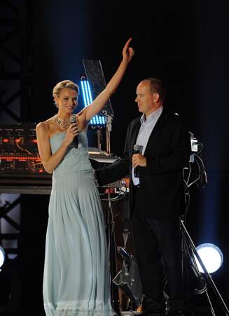 Le couple princier s'amuse au concert de Jean-Michel Jarre en 2011
