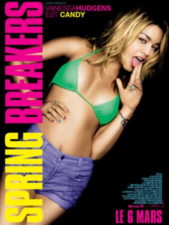 Affiche de Spring Breakers avec Vanessa Hudgens qui joue avec ses doigts