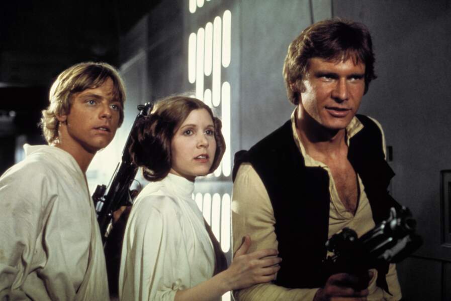 Luke Skywalker, Leia et Han Solo dans Un Nouvel espoir (1977)