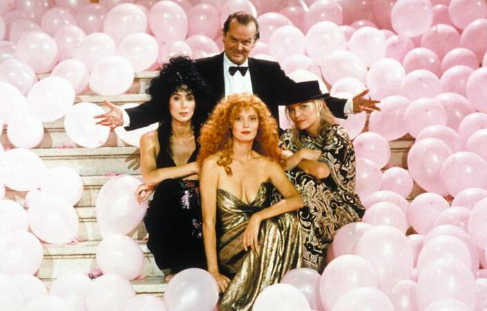 Avec des sorcières (bis) : Cher, Susan Sarandon, Michelle Pfeiffer et Jack Nicholson dans Les sorcières d'Eastwick