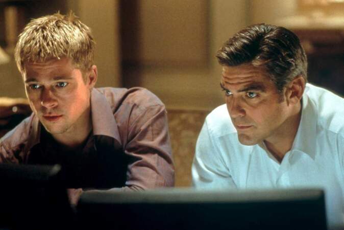 Les deux beaux gosses Brad Pitt et George Clooney dans "Ocean's Eleven"