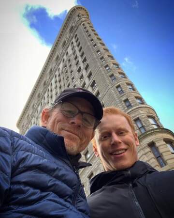 Ron Howard et son fils Reed ont pris la pose à New York. 