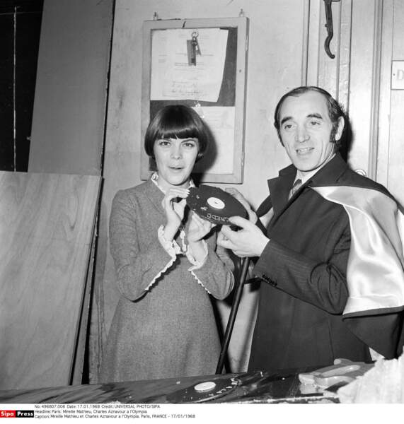 Avec Mireille Mathieu à l'Olympia en 1968