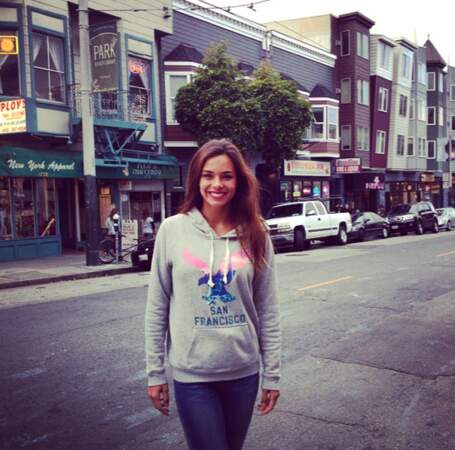 Marine Lorphelin est, elle, en vacances en Californie. Elle s'immortalise dans les rues de San Francisco...