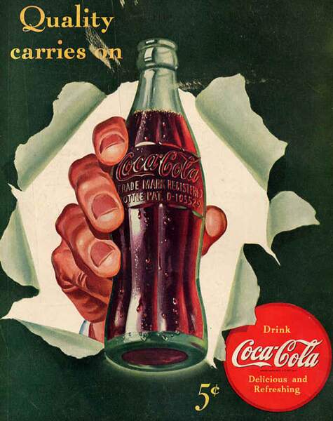 Affiche Coca Cola de 1942 - Nouveau design