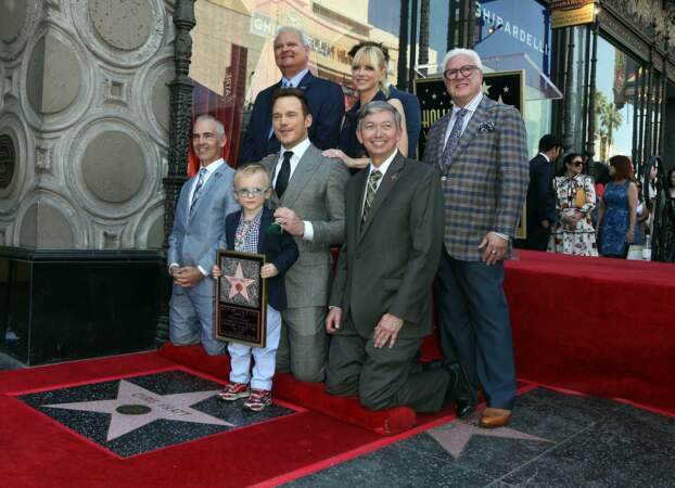 C'est entouré de sa famille et de l'équipe des Gardiens de la galaxie que Chris Pratt a été honoré ce samedi