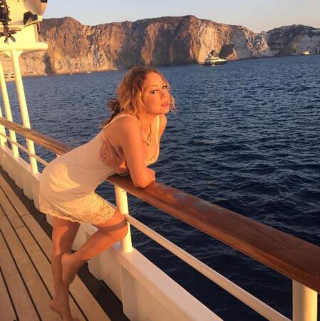 Bateau au large de l'Italie pour Mariah Carey. 