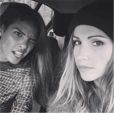 On enchaîne avec un selfie voiture entre Miss pour Chloé Mortaud et Alexandra Rosenfeld