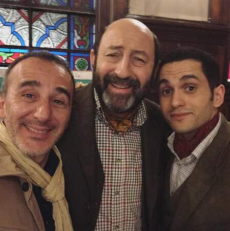 Côté coulisses, Elie Semoun, Kad Merad et Malik Bentahla étaient réunis pour le film Le Doudou. 