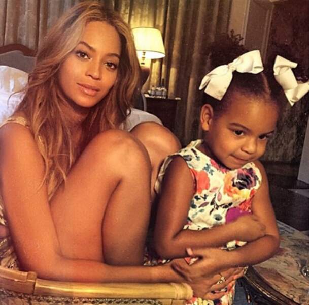 Dans l'intimité de Beyoncé, avec sa petite fille Blu. 