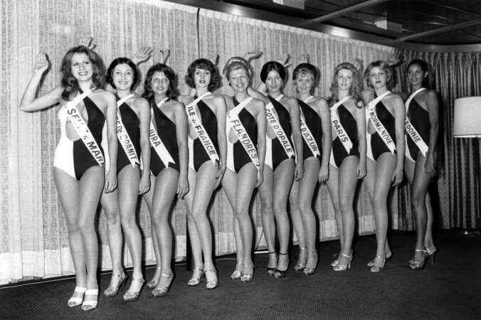 Les premières candidates finalistes à l'élection Miss France 1978 vous saluent... 