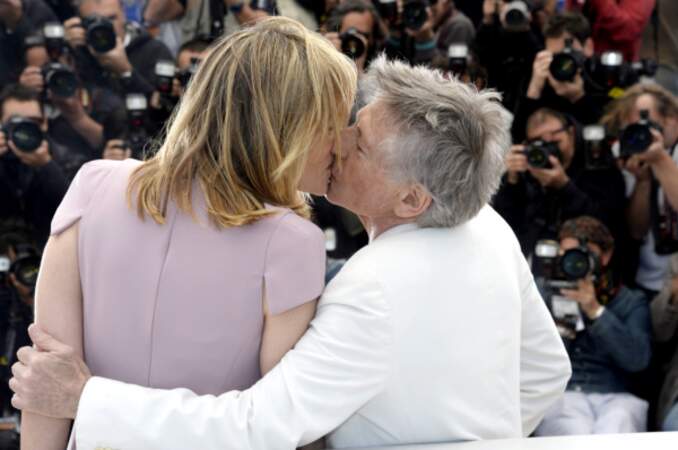 Le tendre baiser de Roman Polanski et d'Emmanuelle Seigner
