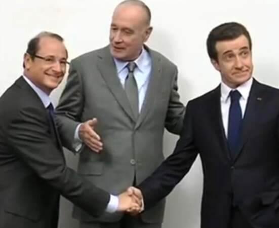 Patrick Braoudé (Hollande) Thierry Frémont (Sarkozy) et Bernard Le Coq (Chirac) dans La Dernière Campagne