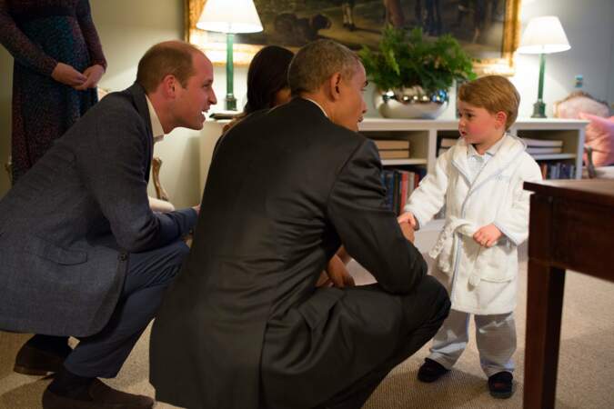 22 avril 2016 : le Président est reçu par Baby George... en peignoir