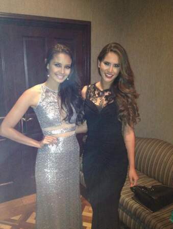 Daniella avait auparavant participé au concours Miss World 2013... La voici avec Megan Young, la grande gagnante