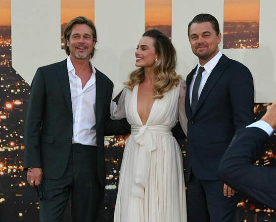 Les trois stars du film : Brad Pitt, Margot Robbie et Leonardo DiCaprio