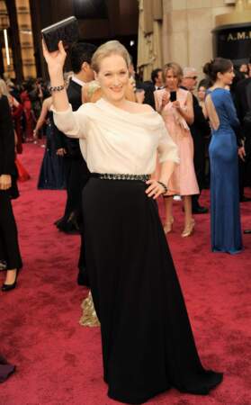 Meryl Streep, superbe, sur le tapis rouge