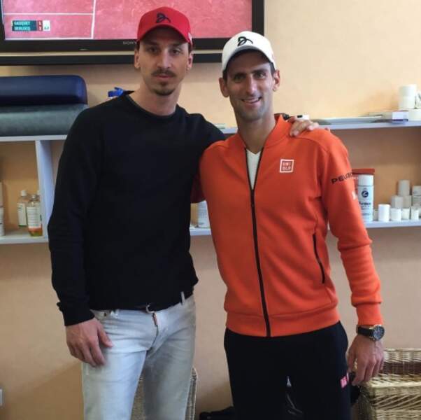 Ibra et son ami Novak Djokovic, le champion de tennis 