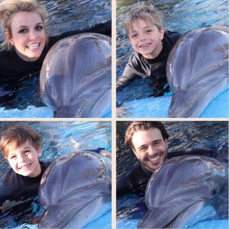 Pendant ce temps, Britney Spears emmenait ses garçons nager avec les dauphins