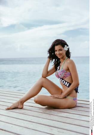 Miss Réunion, Azuima Issa lors de la séance photo en maillot de bain