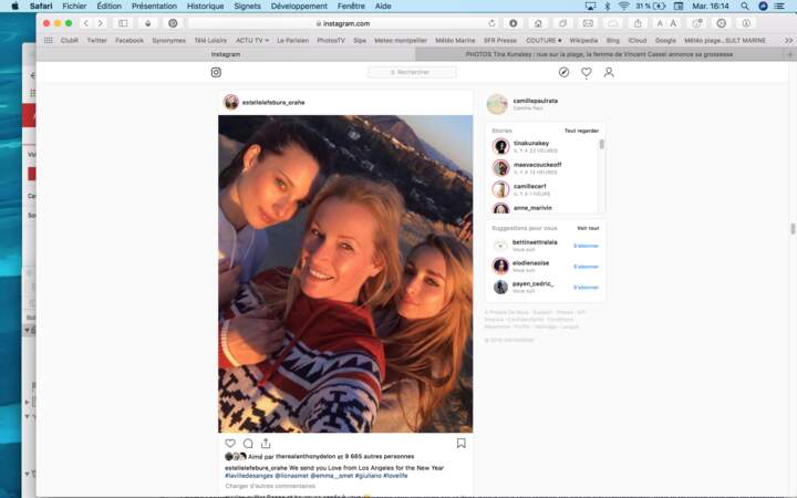 Estelle Lefébure a posté une adorable photo avec ses filles Emma et Ilona Smet depuis Los Angeles