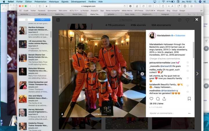 … C'est ensemble, déguisés en astronautes, qu'Alec et Hilaria Baldwin et leurs enfants ont célébré l'événement 