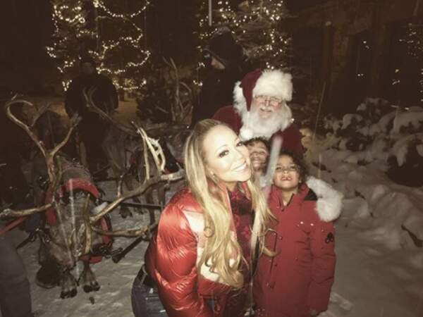 Mariah Carey et ses jumeaux ont eu la chance de rencontrer le grand barbu de Laponie en personne ! 