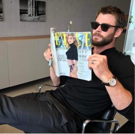 Chris Hemsworth a aimé la Une de Elle avec sa femme Elsa Pataky