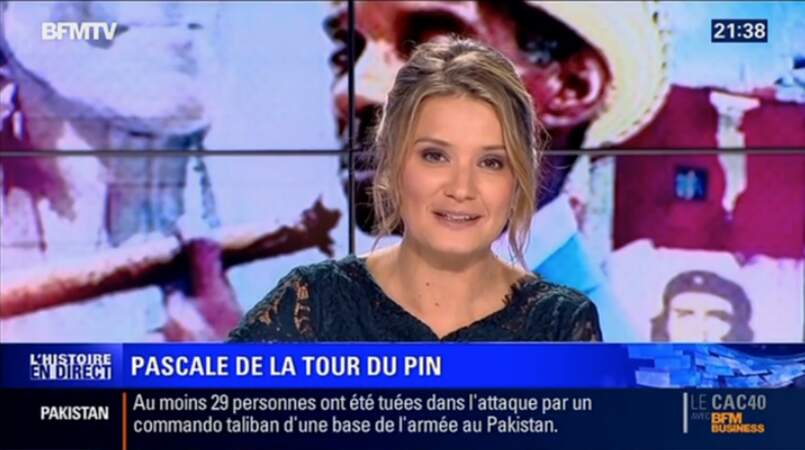 Pascale de La Tour du Pin co-présente la matinale de BFMTV et l'émission L'Histoire en direct