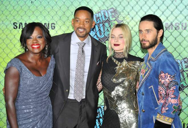 Viola Davis, Will Smith, Margot Robbie et Jared Leto, quatre des acteurs principaux du projet 